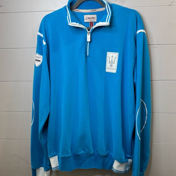 Maserati Classiche Other - Maserati Classiche | Men's Light Blue Long Sleeve Half-Zip Pullover Size 3X